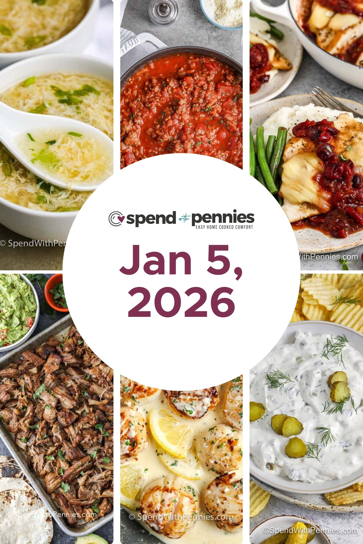 Weekly Meal Schedule for January 5, 2026