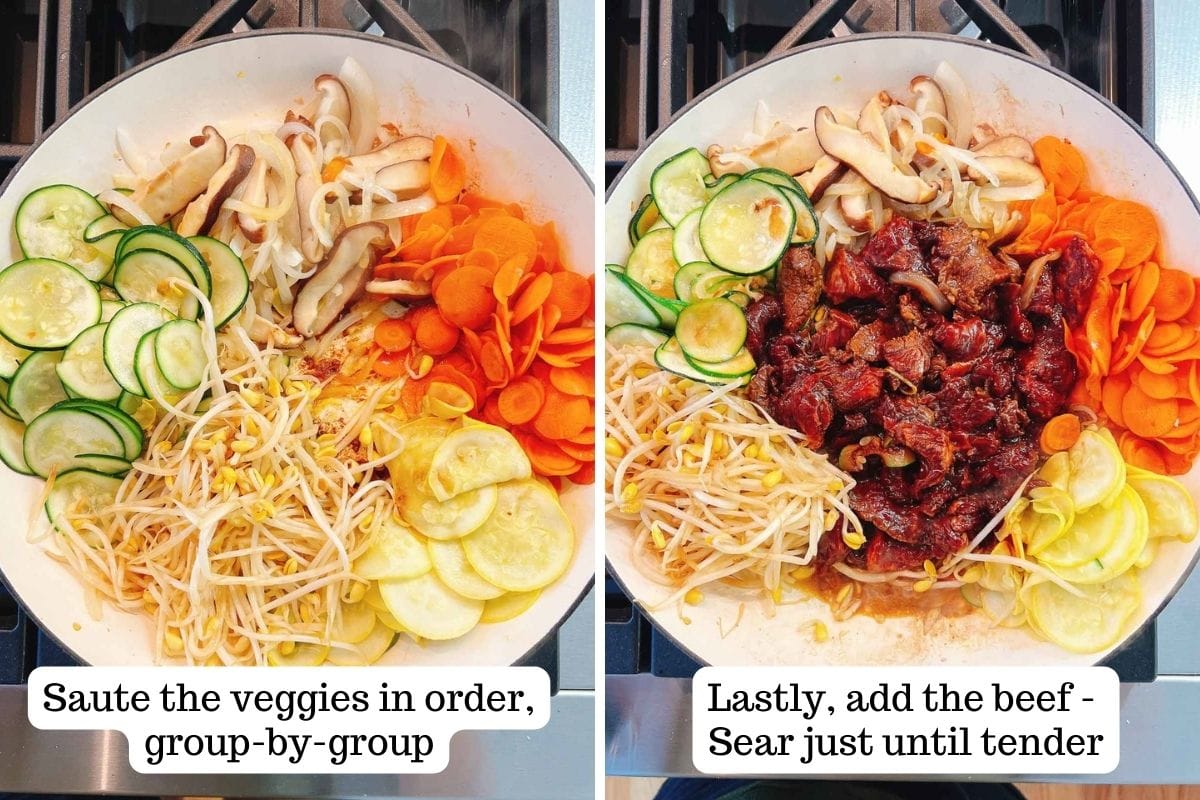 One-Pan Bibimbap with Ground Beef and Veggies