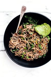 Soba Salad with Miso and Ginger-Glazed Eggplant and Broccoli