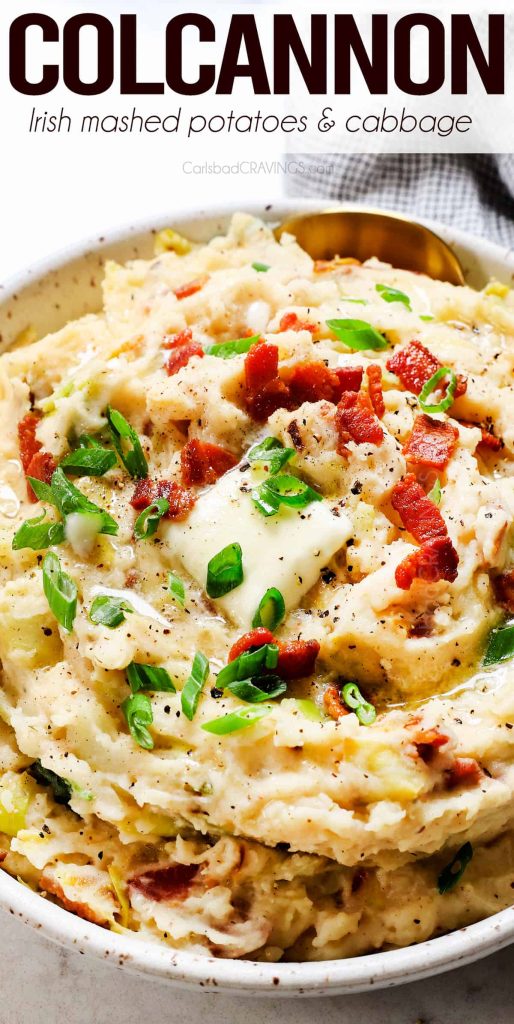 Fluffy Mashed Potatoes Accompanied by Sweet Sautéed Cabbage