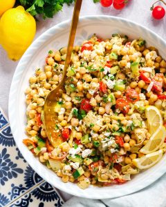 Chickpea Salad Infused with Mediterranean Tastes