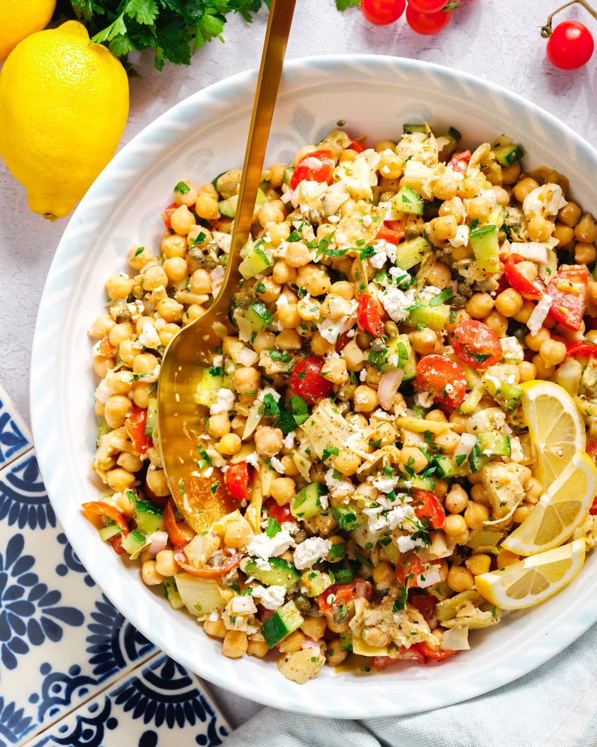 Chickpea Salad Infused with Mediterranean Tastes
