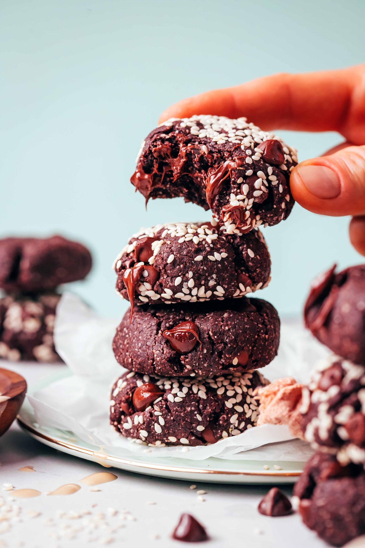 One-Bowl Chewy Chocolate Tahini Cookies Recipe