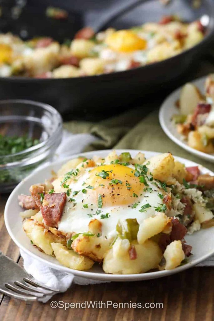 One-Pan Breakfast Dish Highlighting Surplus Corned Beef