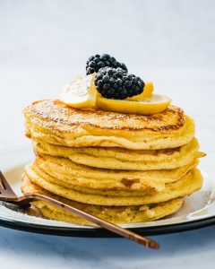 Pancakes Prepared with Lemon and Ricotta Cheese