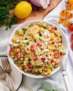 Quinoa Salad Featuring Mediterranean Components