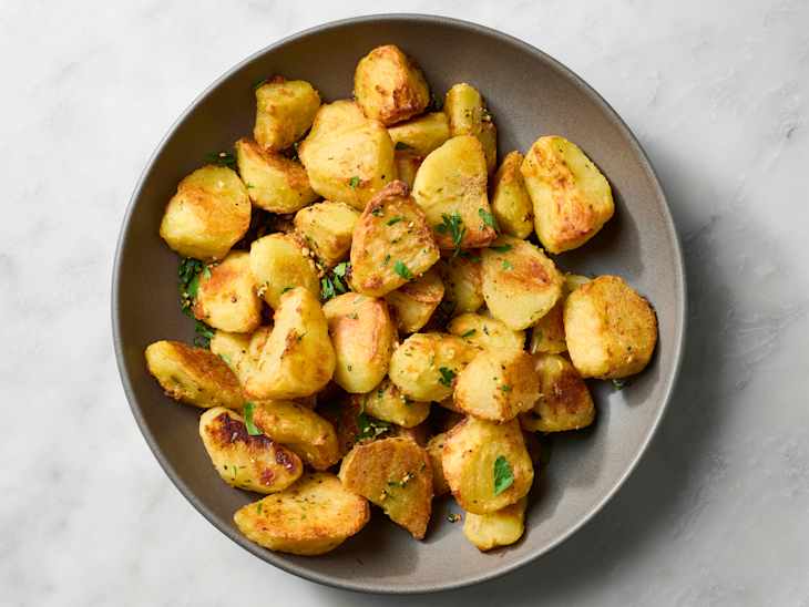 roasted potatoes in a bowl