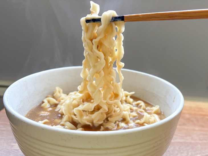 Ramen on chopstick.