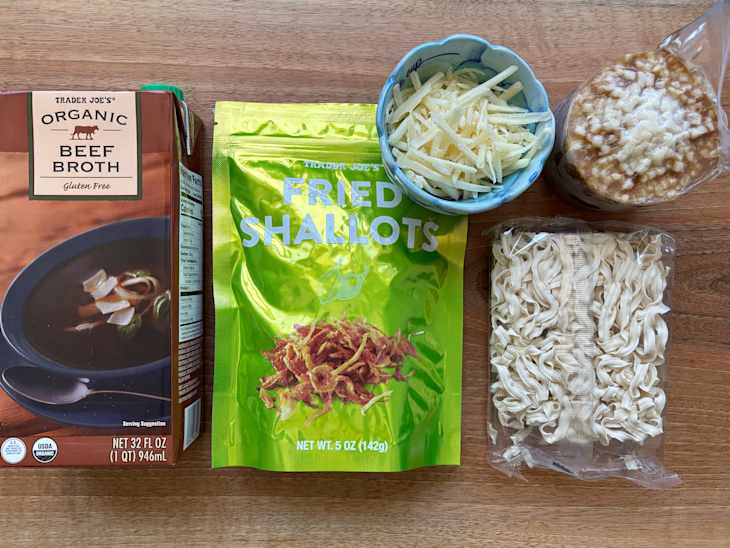 Ingredients to make Trader Joe's ramen.