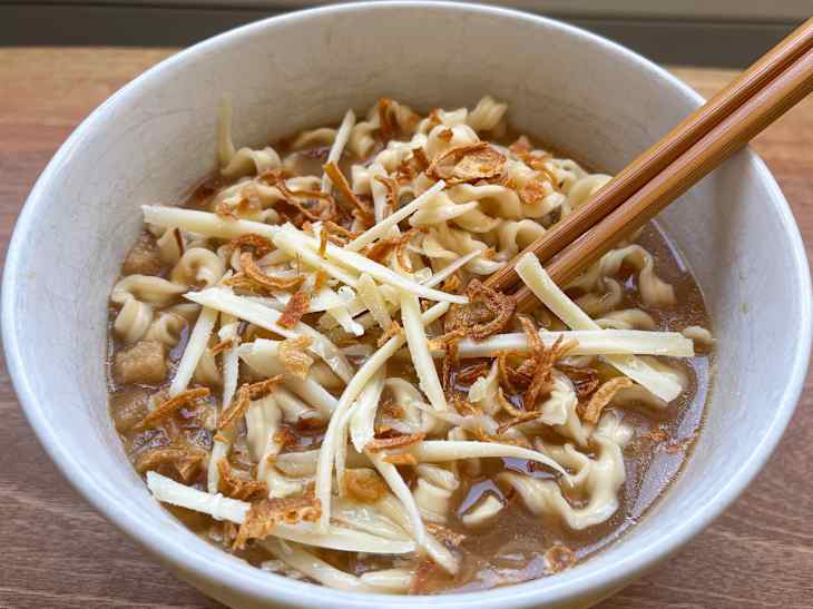 Chopsticks in ramen.