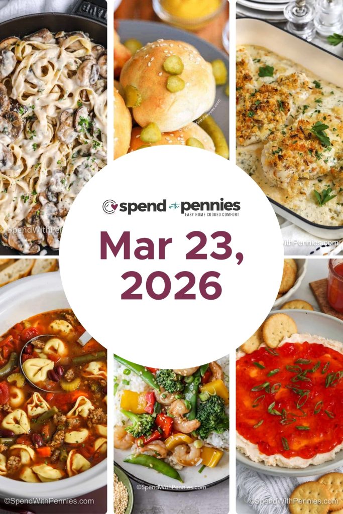Weekly Meal Schedule for March 23, 2026