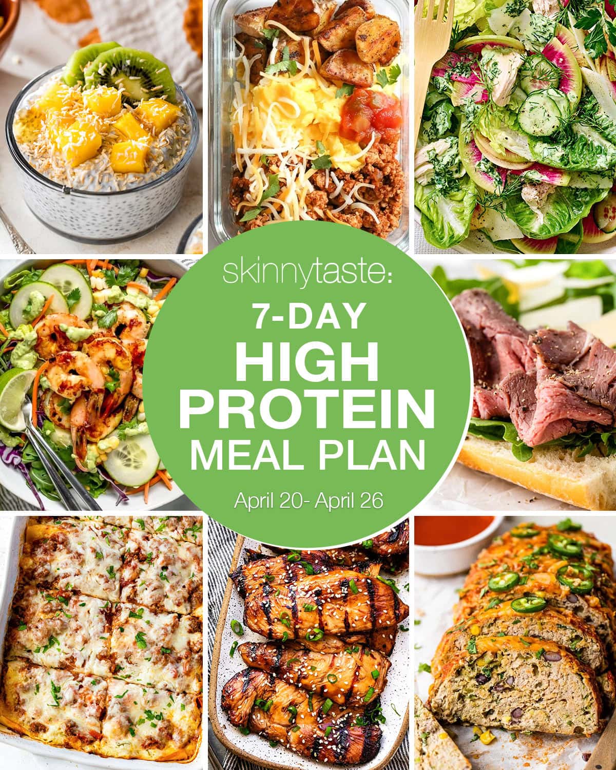 A Detailed 7-Day Meal Schedule for a High Protein Eating Plan