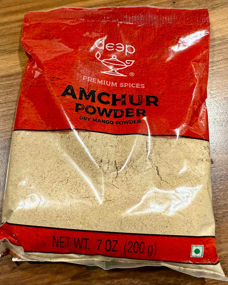 Amchur powder in bag.