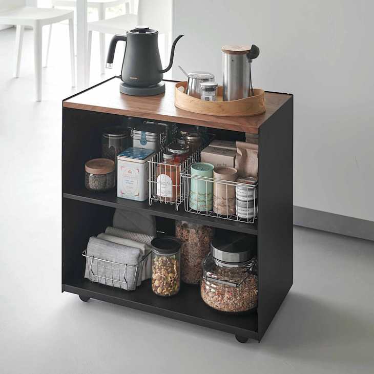 Tower Mobile Hideaway Storage Cart - Steel + Wood at Yamazaki Home