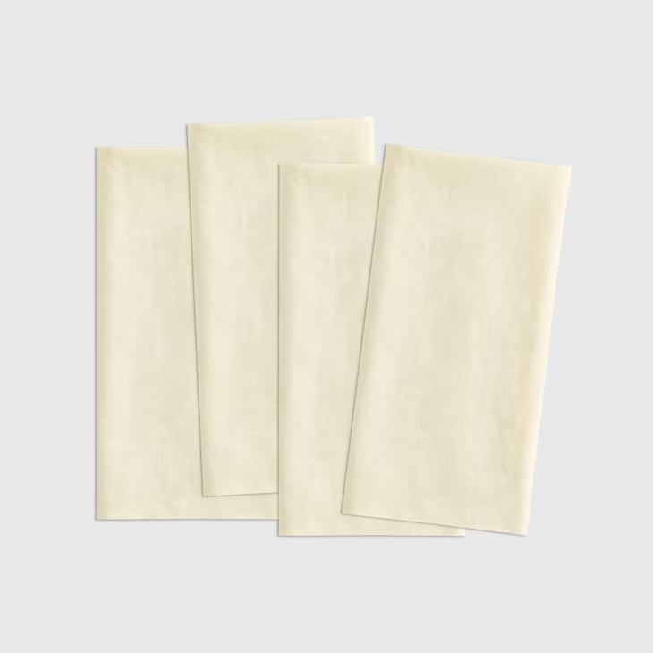 European Linen Wide-Hem Napkins, Butter Yellow at Quince