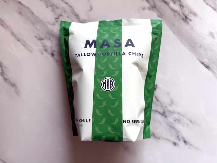 Bag of MASA tallow tortilla chips