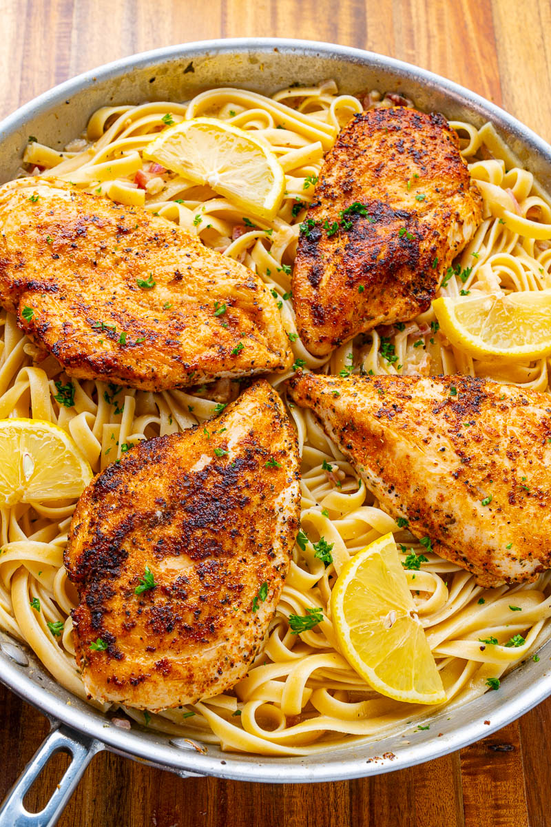 Pasta with Zesty Lemon Chicken Sauce