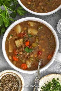 Robust Lentil Soup Recipe with Simple Italian Herbs