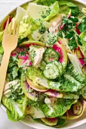 Spring Green Goddess Caesar Salad with Chicken to Fulfill Your Cravings