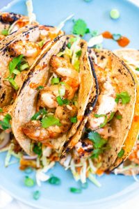 Tacos with Filling of Grilled Shrimp