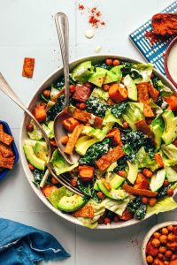 Vegan Taco Salad featuring Sweet Potatoes and Chickpeas