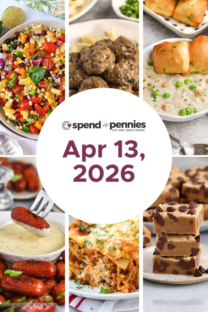 Weekly Meal Schedule for April 13, 2026
