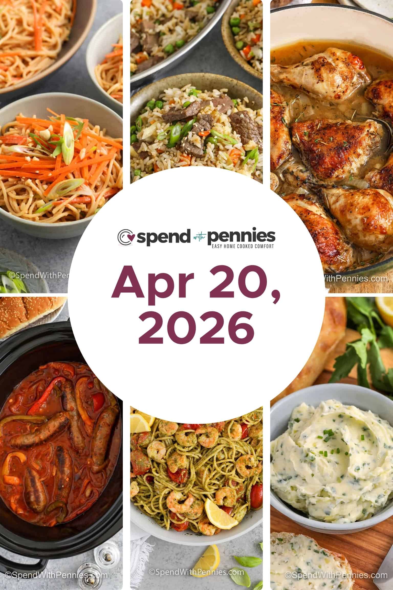 Weekly Meal Schedule for April 20, 2026