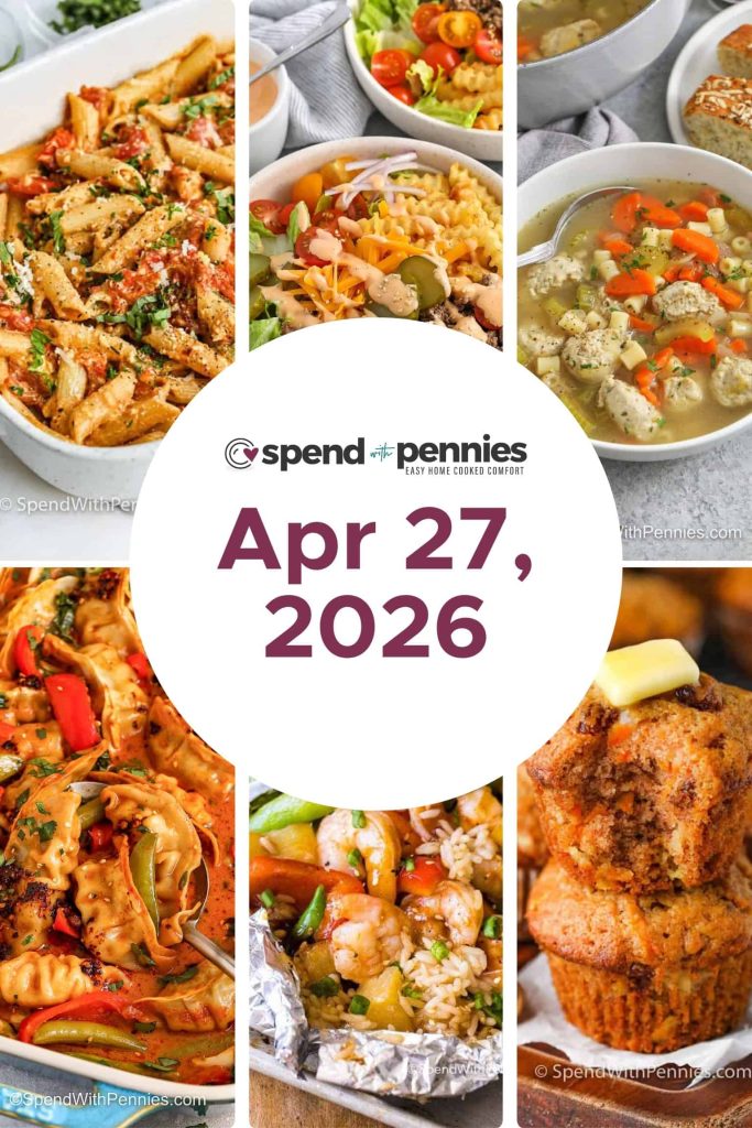 Weekly Meal Schedule for April 27, 2026