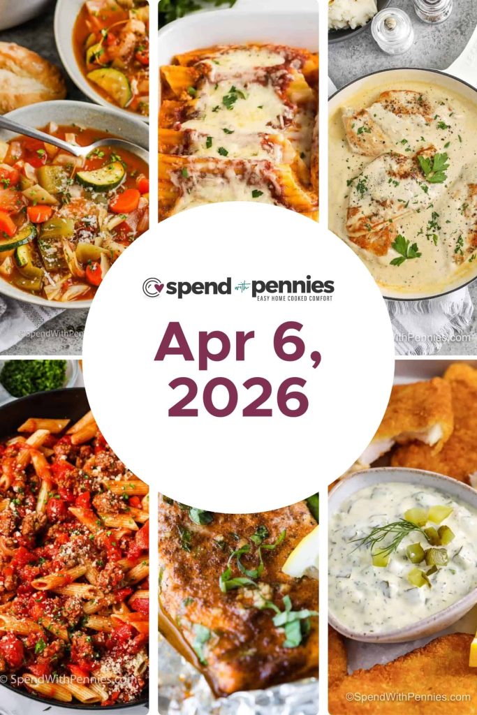 Weekly Meal Schedule for April 6, 2026