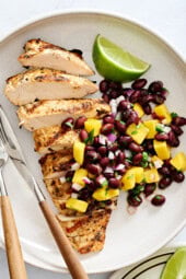 Grilled Chicken accompanied by Mango Black Bean Salsa: More than 30g Protein for Each Serving