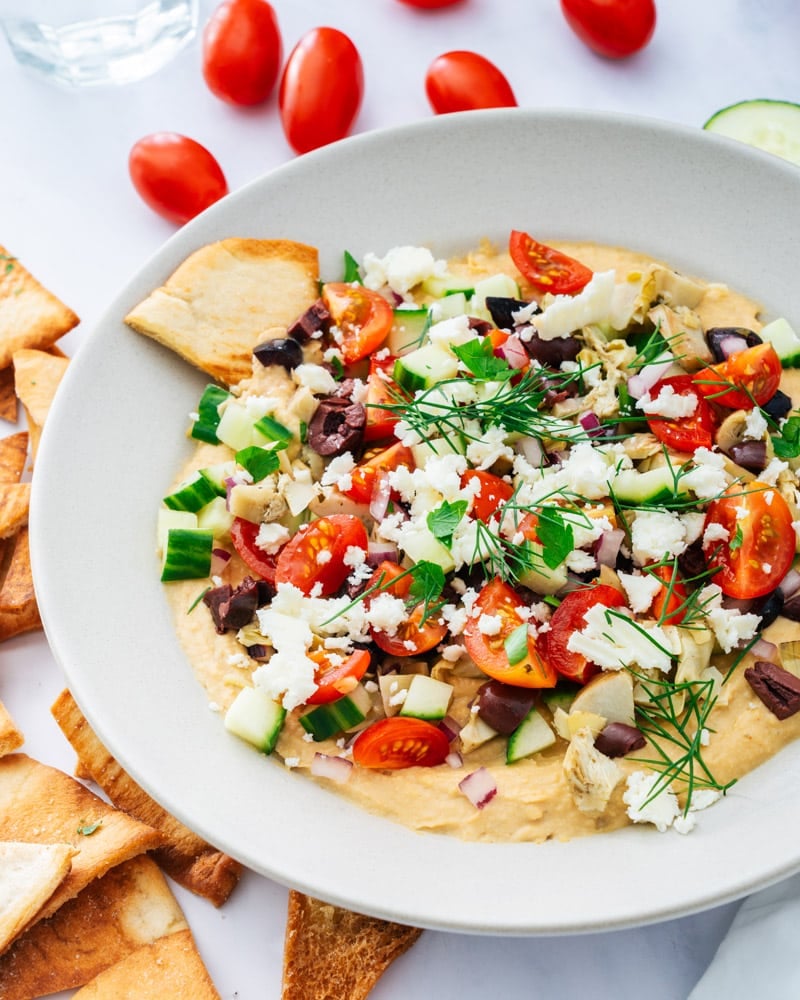 Hummus Spread with Garnishes