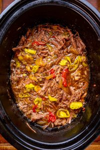 Italian Beef Sandwiches Prepared in a Slow Cooker