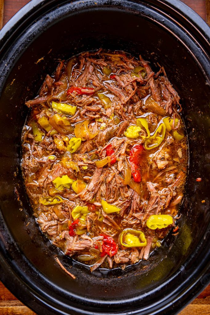 Italian Beef Sandwiches Prepared in a Slow Cooker