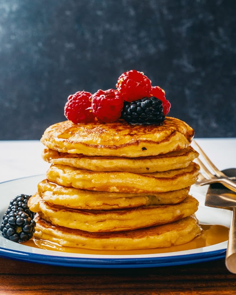 Light and Airy Pancakes Prepared with Cottage Cheese