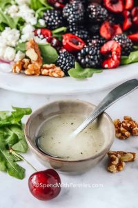Recipe for Salad Featuring Fresh Berries, Feta Cheese, and a Basic Dressing