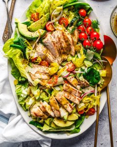 Salad featuring Grilled Chicken Breast and Crisp Vegetables