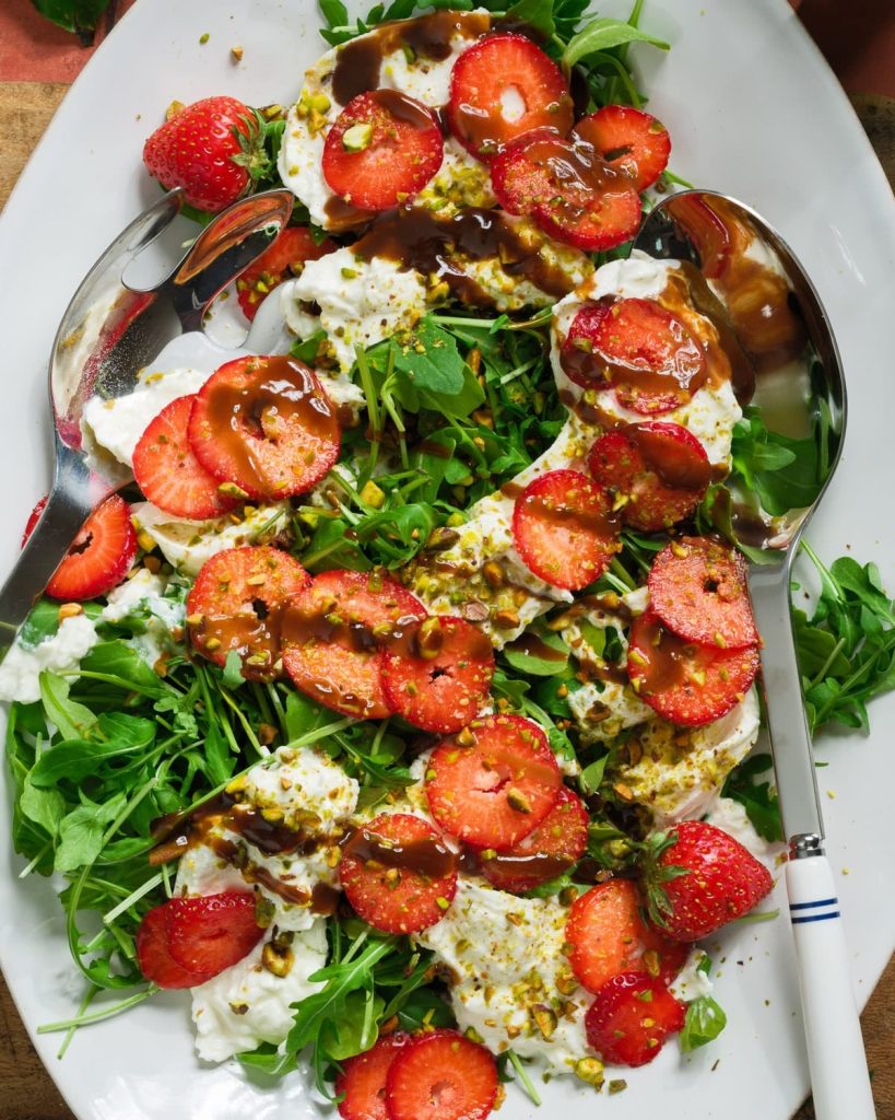 Salad featuring Strawberries and Arugula
