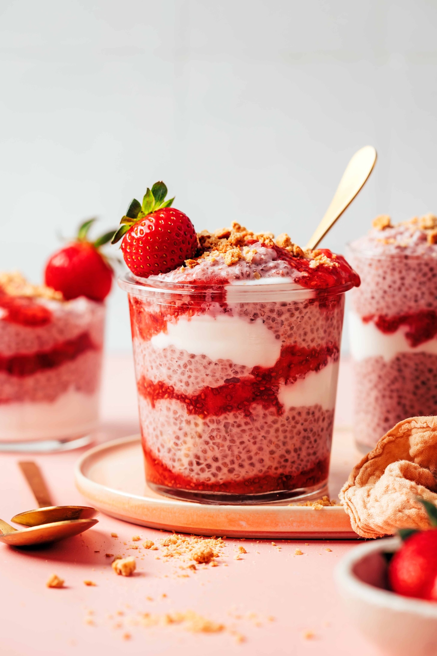 Strawberries & Cream Chia Pudding Recipe