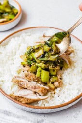 Barbecued Chicken Thighs with Smoky Green Onion Sauce