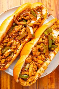 Buffalo-Style Chicken and Cheese Hoagies