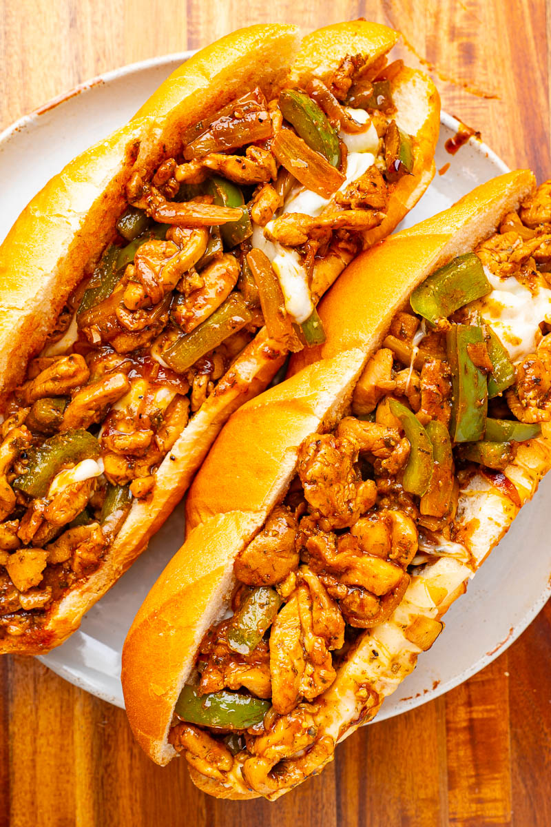 Buffalo-Style Chicken and Cheese Hoagies