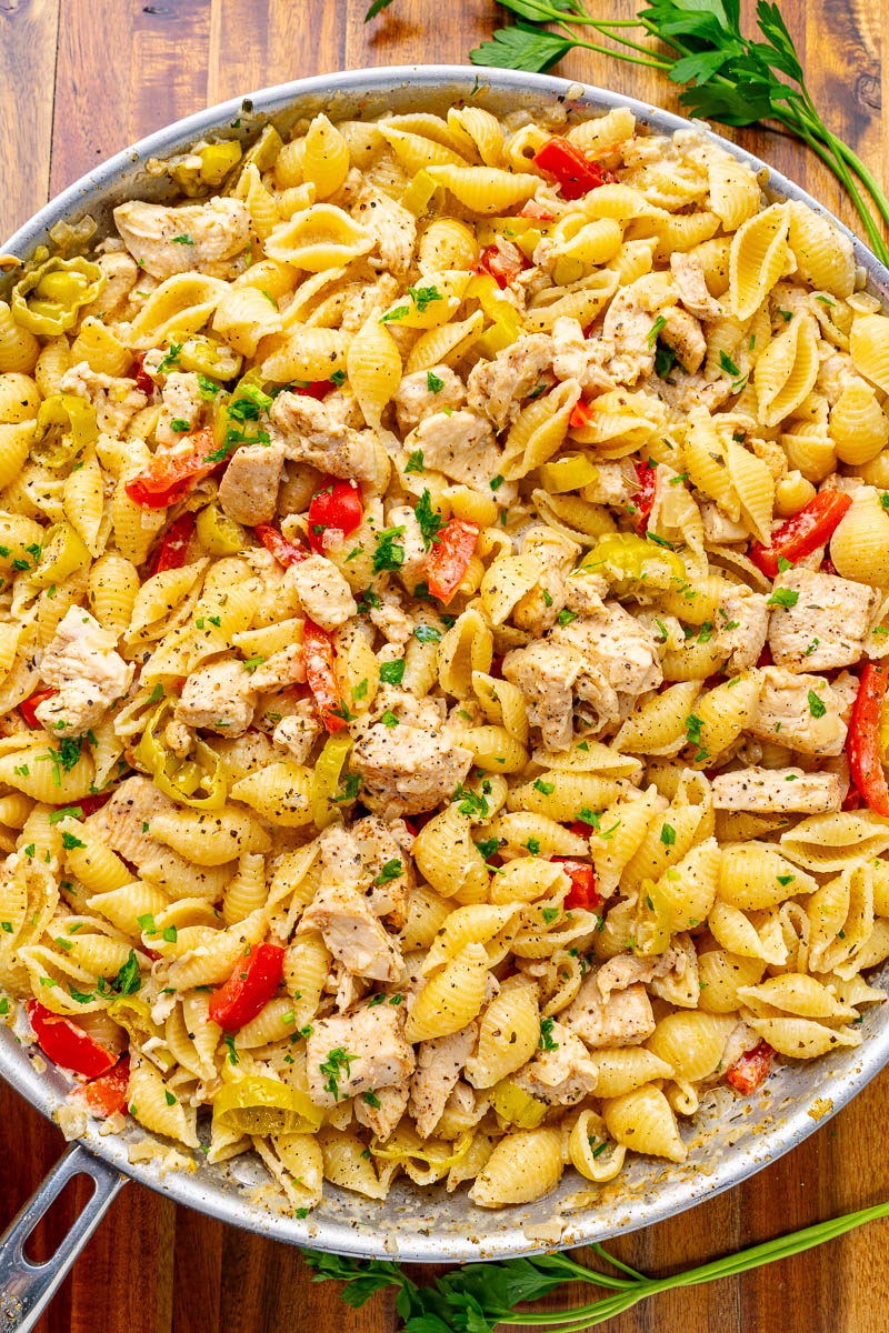 Chicken Pasta in Creamy Pepperoncini Sauce