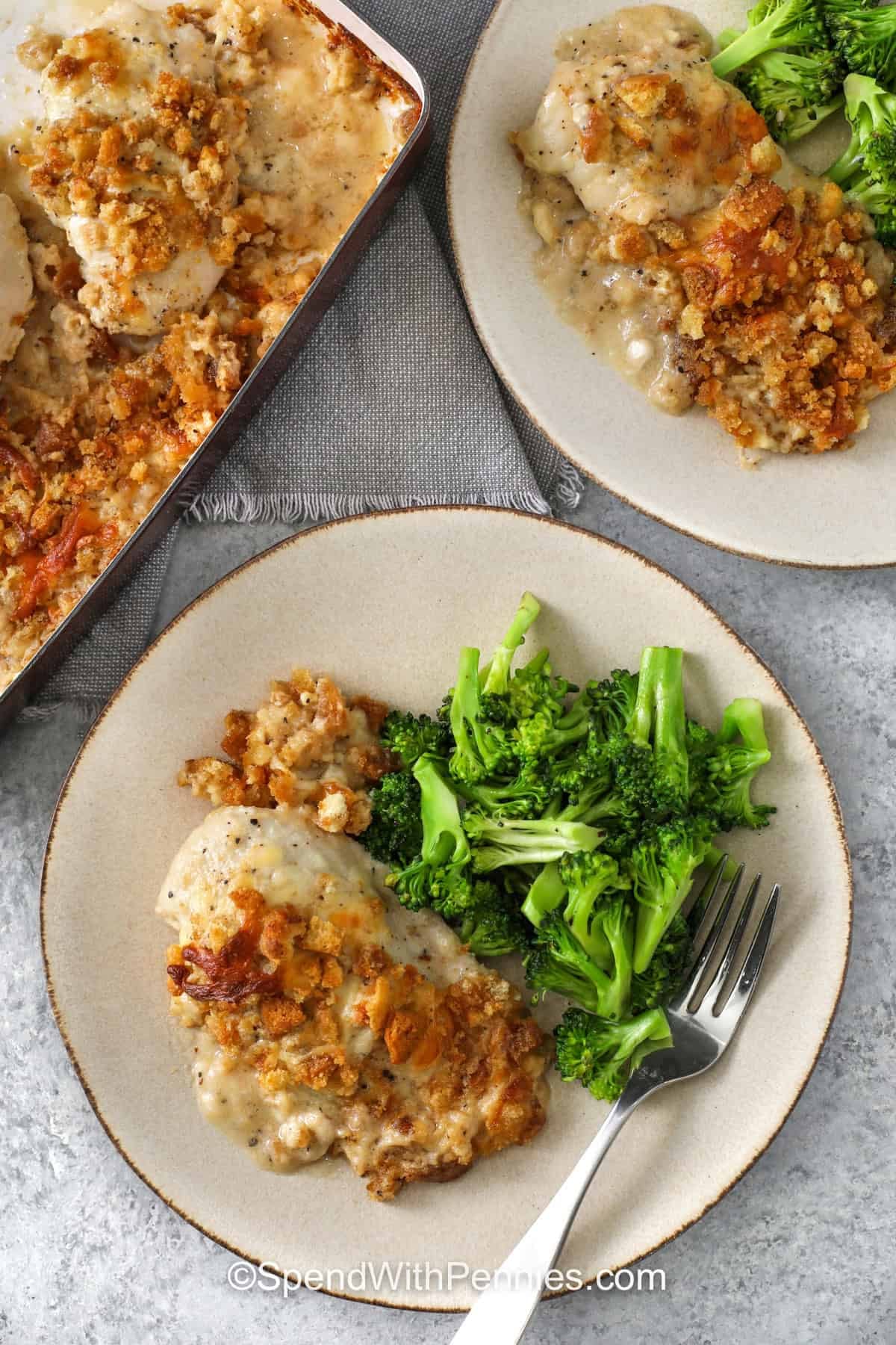 Creamy Caesar Chicken Garnished with Crunchy Croutons