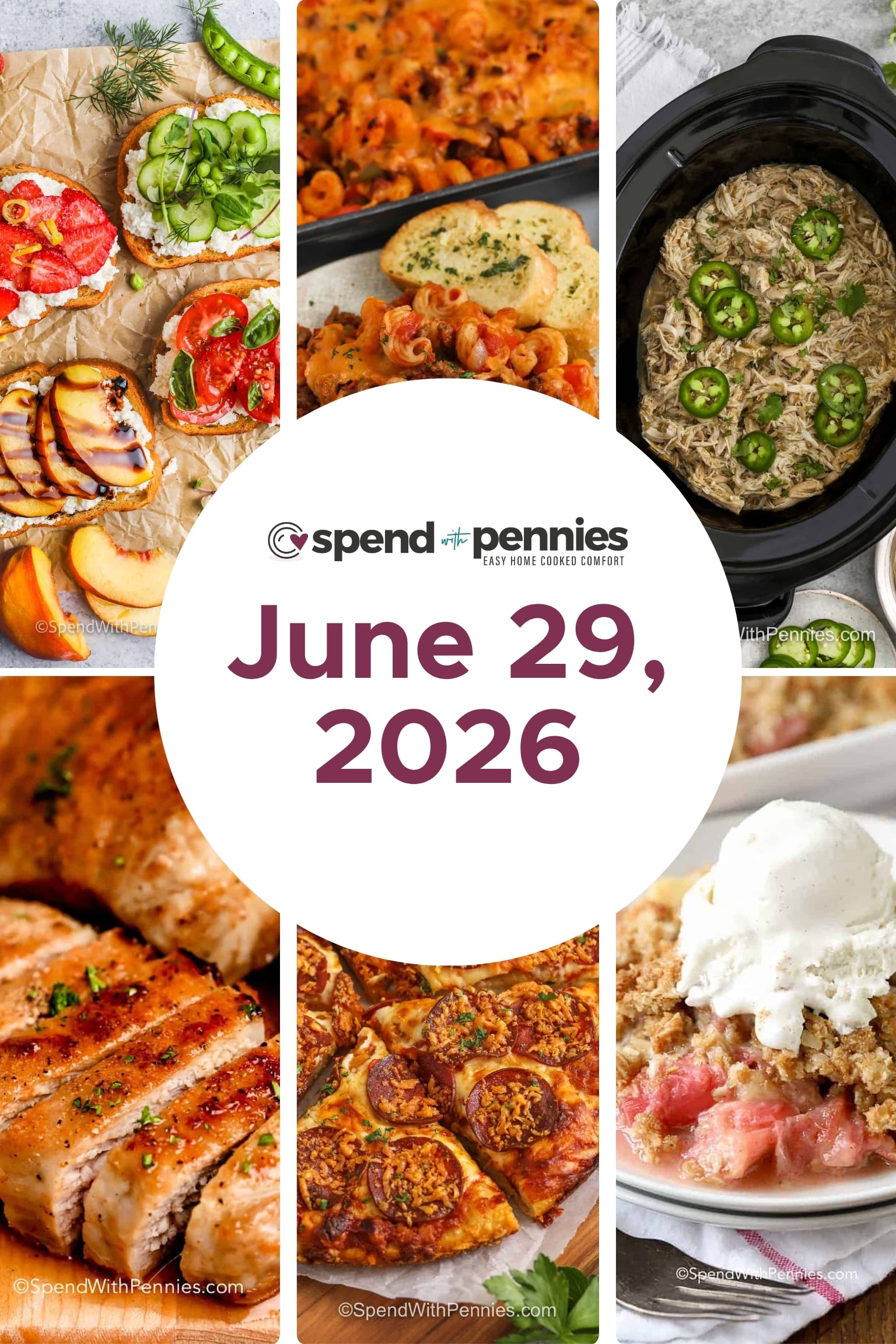Meal Schedule for the Week of June 29, 2026