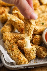 Oven-Baked Crunchy Mozzarella Sticks Recipe