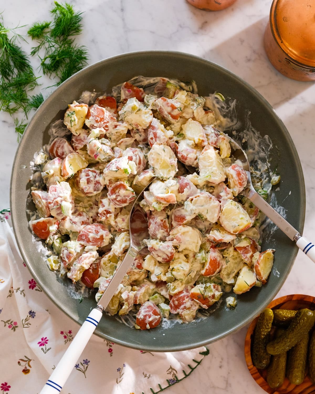 Potato Salad featuring Dill Pickles