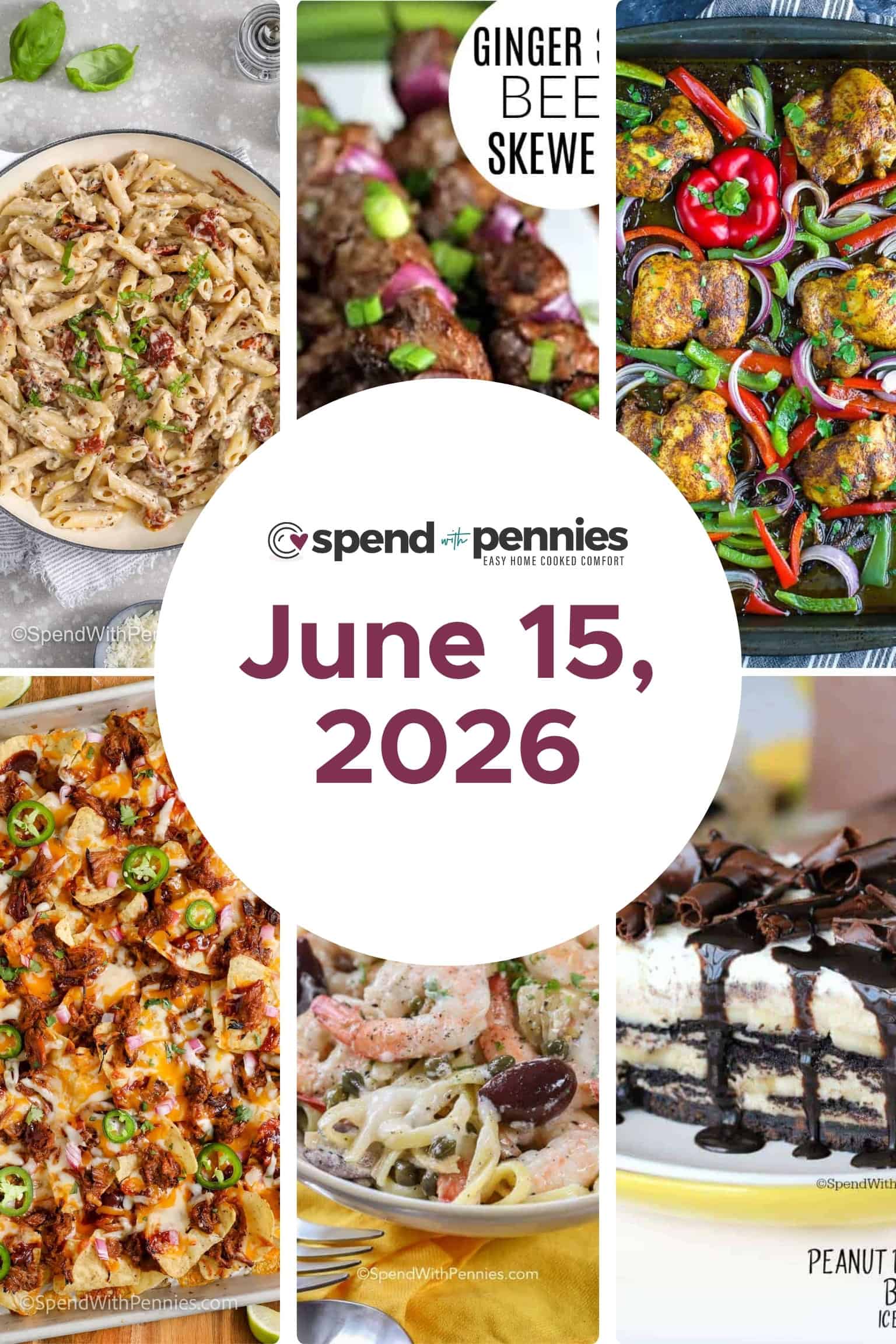 Weekly Meal Schedule for June 15, 2026