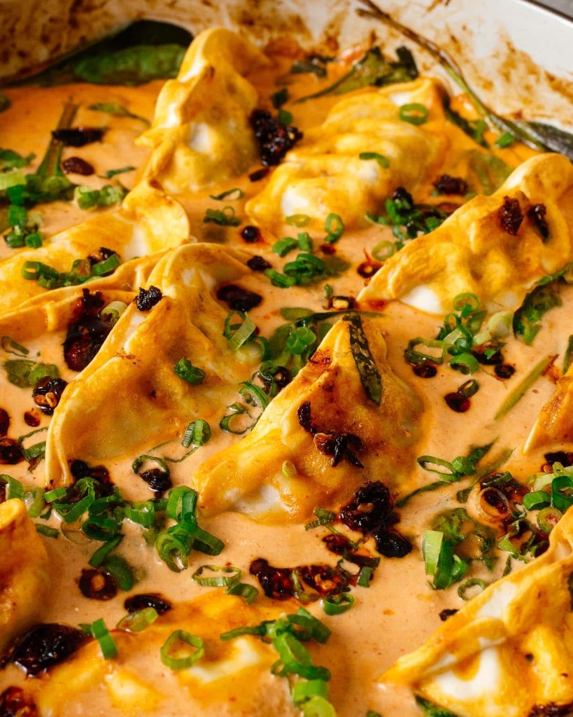 One-Pan Oven-Cooked Dumplings Recipe for TikTok