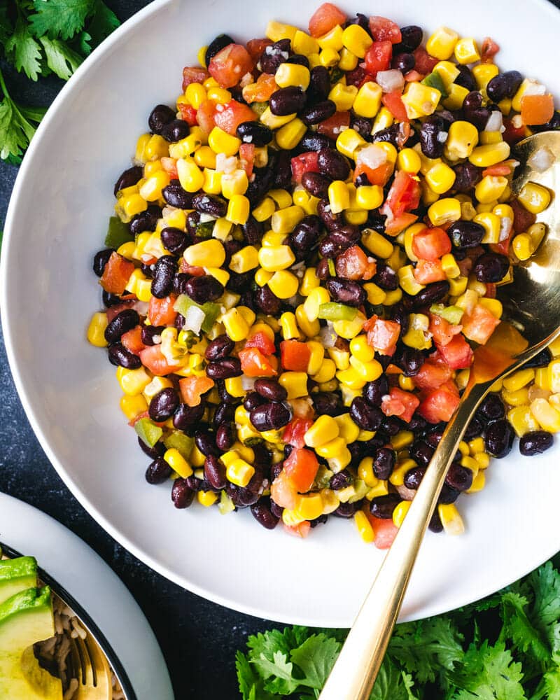 Salad featuring Black Beans and Corn