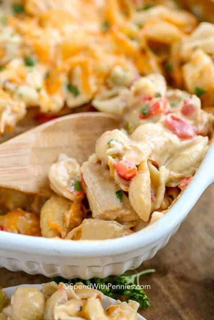 Simple Cheesy Chicken Casserole Dish with Green Chiles for This Evening's Meal